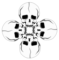 Nevermore Haunted House Skull Logo