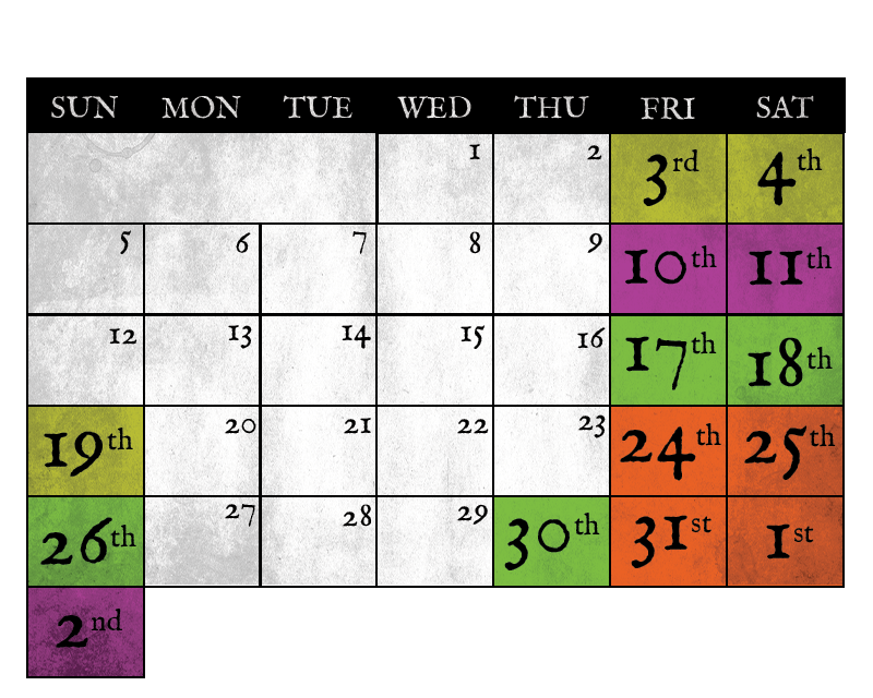 The Nevermore Haunt 2025 Dates: October 3rd, 4th, 10th, 11th, 17th, 18th, 19th, 24th, 25th, 26th, 30th, 31st,